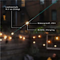 Miniatyrbilde 4 av 5: Luci Color Solcelle Lyslenke + Telefonlader: Oppladbar Via Solcelle Eller Usb-c, 5,5 Meter Ledning, 100 Lumen-Excellence