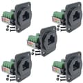 5 ST RJ45 Hona Panelmontering Skruvterminaladapter, D-Typ RJ45 8P8C Hona till 8-stifts Terminal