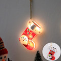 Miniatyrbild 3 av 5: Jul hängande ljus strumpa Snowflake Star Snowman Santa Claus dekorera style 1