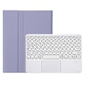 Pikkukuva 2 / 5: YT098B-A Yhteensopiva iPad Air (2020) / (2022) Pyöreät näppäimet Langaton Bluetooth-näppäimistö kosketuslevyllä, ihoa myötäilevä iskunkestävä jalusta Purple