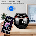 Miniatyrbillede 4 af 5: Vækkeurradio med dobbelte alarmer, FM digitalt sengebordsur med snooze-funktion, LED-display 4