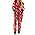 Pikkukuva 2 / 5: Print naisten yksiosainen pyjamat, hupullinen, mukava jouluinen pyjama taskuilla Snowflake Plaid M