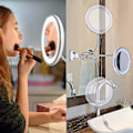 Pikkukuva 1 / 4: Joustava hanhenkaula 11,5\" 10x suurentava LED-valopeili valaistu, kylpyhuoneen meikkipeili vahvalla imukupilla, 360 astetta kääntyvä, päivänvalo, cor