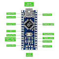 Pikkukuva 2 / 5: 4 kpl ATmega328P Nano -kortti CH340 5V 16M Mikro-mikrokontrollerikortti PIN-liittimillä, juottamattomat