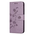 Miniatyrbild 4 av 5: Kompatibelt för Samsung Galaxy A24 Präglat Fjärilsblomma Mobilskal PU Läder Plånboksställ Telefonskydd med Rem Purple