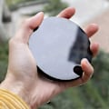 Miniatyrbilde 5 av 5: Sort Obsidian Spåspeil, Naturlig Sort Obsidian Spåspeil for Feng Shui med Stativ, Yoga Energi Speil Interiør