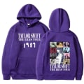 Miniatyrbillede 1 af 2: Tylor Ers r 0 Ccert r Crewc Taylor Swift 1989 hættetrøje til mænd og kvinder purple L