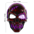 Pikkukuva 2 / 5: Halloween Skull Face Cover Cosplay-asut Light Up Led Cosplay Cosplay Rekvisiitta Puvut Skull Face Cosplay Light Up Puvut Purple