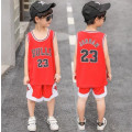 Miniatyrbillede 1 af 4: Basketball sportstøj børns træningstøj vest + shorts red 130cm