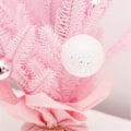 Miniatyrbild 5 av 5: Miniatyr Julgran, konstgjord liten bordsdekoration Rosa Julgran med julkula Semester Vinter Par