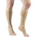 Miniatyrbillede 4 af 5: 30-40 mmHg Kompressionsstrømper til Mænd og Kvinder, Knæhøj Længde, Åben Tå, Beige, 3X-Large