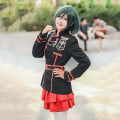 Miniatyrbild 4 av 5: Anime D.gray-man Linali Lenalee Lee Allen Walker Cosplay kostymer Svart skoluniform Qutfit kostym Halloween outfit klänning peruk only wig L