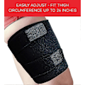 Miniatyrbillede 3 af 5: Justerbar lårstøtte, quadriceps-støtte og lårbandager til mænd og kvinder. Unisex åndbar neopren skridsikker hamstring kompressionsærme