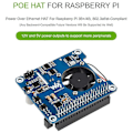 Miniatyrbilde 5 av 5: POE HAT (C) for 4B/3B+, Power Over Ethernet HAT, Støtter IEEE 802.3Af/At-kompatibelt nettverk