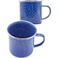 Miniatyrbilde 2 av 5: Emaljekopp, utendørskopp, campingkopp, kaffekopp, metallkopp, klassisk formskjønn design, blå med hvite prikker 300ml