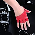 Miniatyrbild 2 av 4: Kvinnor Halv Palm Halv Finger Pu Läder Dansande Punk Handskar