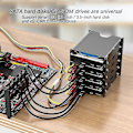 Miniatyrbillede 4 af 5: 1 til 5 Sata Kabel Splitter Kabel Drev Disk Kabel 4 Pin til 15 Pin Splitter Kabelledning