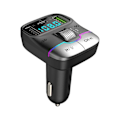Miniatyrbillede 1 af 5: Bluetooth-kompatibel biloplader med dobbelte porte, håndfri opkald, stabil forbindelse, universel biladapter, trådløs FM-radio MP3-afspiller