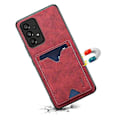 Pikkukuva 3 / 5: DENIOR Yhteensopiva Samsung Galaxy A53 5G Nahkapäällysteinen TPU-suojakuori Jalustalla ja Korttipaikalla Red