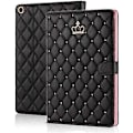 Miniatyrbillede 1 af 2: iPad 10.2 2021/2020/2019 Cover, iPad 9./8./7. generations cover Krone Bling Diamant Sødt Elegant PU Læder Smart Aut(Sort)