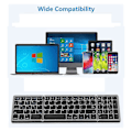 Miniatyrbillede 3 af 5: Foldbar, USB-opladelig trådløst tastatur til IOS, Android, Windows PC Laptop Smartphone - Sort