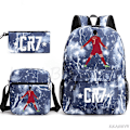 Miniatyrbild 1 av 5: CR7 Skolväskor 3st Stor bokryggsäck för tonåringar Pojkar Flickor Resebärbar dator Mochila Escolars Silver