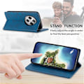 Pikkukuva 3 / 5: DF-05 Yhteensopiva Xiaomi Redmi 14C 4G Lompakkokotelo RFID PU Nahkainen Puhelinkuori Blue