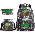 Miniatyrbild 1 av 5: MINECRAFT Ryggsäck skolväska för barn Pojkar Flickor Printed studentbokväska Skolmaterial Sky Blue