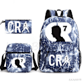 Miniatyrbild 5 av 5: CR7 Skolväskor 3st Stor bokryggsäck för tonåringar Pojkar Flickor Resebärbar dator Mochila Escolars Army Green
