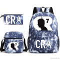 Miniatyrbild 5 av 5: CR7 Skolväskor 3st Stor bokryggsäck för tonåringar Pojkar Flickor Resebärbar dator Mochila Escolars multi
