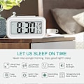 Miniatyrbild 2 av 4: Digital väckarklocka, 12/24h sängklocka med LCD-bakgrundsbelyst display, klocka med datumkalender temperatur
