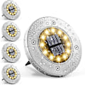 Miniatyrbild 1 av 4: Solcellsdrivna marklampor 12 LED 4-pack, nedgrävningsbara lampor, solcellsdrivna gånglampor