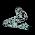 Miniatyrbild 2 av 3: Självlysande Glödande Fisknätsstrumpor Självlysande Fisknätsstrumpbyxor Leggings-r