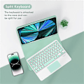 Pikkukuva 3 / 5: TP-1099 Yhteensopiva iPad 10.9 (2022) Langaton Näppäimistö Kotelo Hiirellä, PU Nahka Folio Käännettävä Bluetooth Näppäimistö Kotelo Green