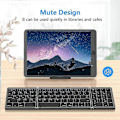 Miniatyrbillede 5 af 5: Foldbar, USB-opladelig trådløst tastatur til IOS, Android, Windows PC Laptop Smartphone - Sort