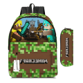Pikkukuva 3 / 5: 16 tuuman Minecraft-pelireppu, kevyt lasten koululaukku Army Green