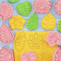 Miniatyrbild 3 av 5: 8 Stycken Söta Kakformar För Bakning Kakform Press Löv Kakform Set Köksredskap Plast (Löv)