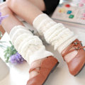 Miniatyrbild 4 av 5: Kvinnor högt knä stickad benärm Vinter benvärmare Strumpor Slouch Boots manschetter Toppers White