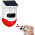 Miniatyrbild 1 av 5: Solenergi Rörelsesensor Inomhus Rörelsesensor Utomhus med Fjärrkontroll, Trådlös Infraröd Närvarodetektor, 100 dB Ljud och IP67 Vattentät, Al