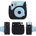 Miniatyrbillede 1 af 4: Instant Kameraetui Kompatibel Med Instax Mini 11, PU Lædertaske Med Lomme Og Justerbar Skulderrem (Sort)
