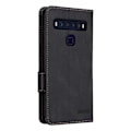 Miniatyrbild 3 av 5: Kompatibelt för TCL 10L/10 Lite Hårdvarudesign Ställ Magnetisk Stängning Läder Mobiltelefonfodral Skydd med Plånbok Black