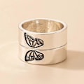 Pikkukuva 4 / 5: Trendikkäät Punk-sormukset Alloy Butterfly Stacking Ring Opiskelijoille Teineille Siskolle 2 kpl
