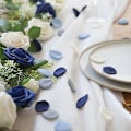 Miniatyrbilde 2 av 5: 500 stk. Silkeblader Støvete Blå Marine Blomsterblader For Bryllup Blomsterpikekurv Midtgang Strø Dinne-haoyi