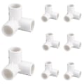 Miniatyrbillede 1 af 3: 8 stk. PVC-rørforbindelser 3-vejs albuefittings til PVC-møblerørfittings Drivhusrammeteltforbindelse