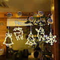 Miniatyrbilde 2 av 4: 4 Stk Julevinduslys LED Sugekopplys Juletre Julenisse Bjeller Juleelg Vindushengende Lys For Juledekorasjon (jul