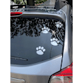 Miniatyrbillede 3 af 5: 4 STK Sølv 3D Krom Fodaftryk Sticker Mærkat Auto Bil Mærkat