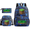 Miniatyrbild 1 av 5: MINECRAFT Ryggsäck skolväska för barn Pojkar Flickor Printed studentbokväska Skolmaterial Black