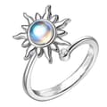 Spinnerring för kvinnor Justerbar öppen blomring Roterbara lugnande ringar