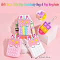 Miniatyrbild 5 av 5: Pop Purse Fidget Leksaker för Flickor, Söt Sensorisk Leksak Pop Fidget Väska med Pop Nyckelring, Crossbody Liten Väska Pop Axelväska