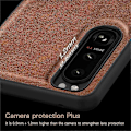 Miniatyrbild 4 av 5: Kompatibelt Skal för Sony Xperia 5 III 5G, Repskydd, Anti-fingeravtryck, Retro PU Läderbelagd TPU+PC Telefonfodral Brown